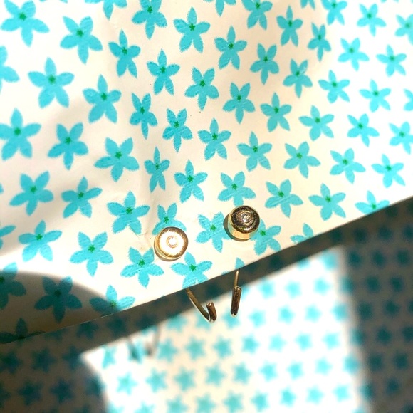 Melissa Joy Manning 14K Gold Diamond Hug Earrings Flush Set Delicate Mini Hoops - Picture 10 of 15